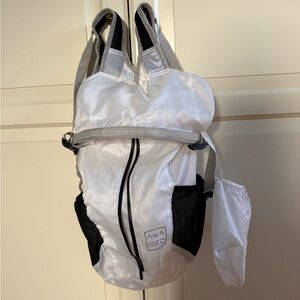 Stylish White and Black Packable Women's Backpack, Great for Travel